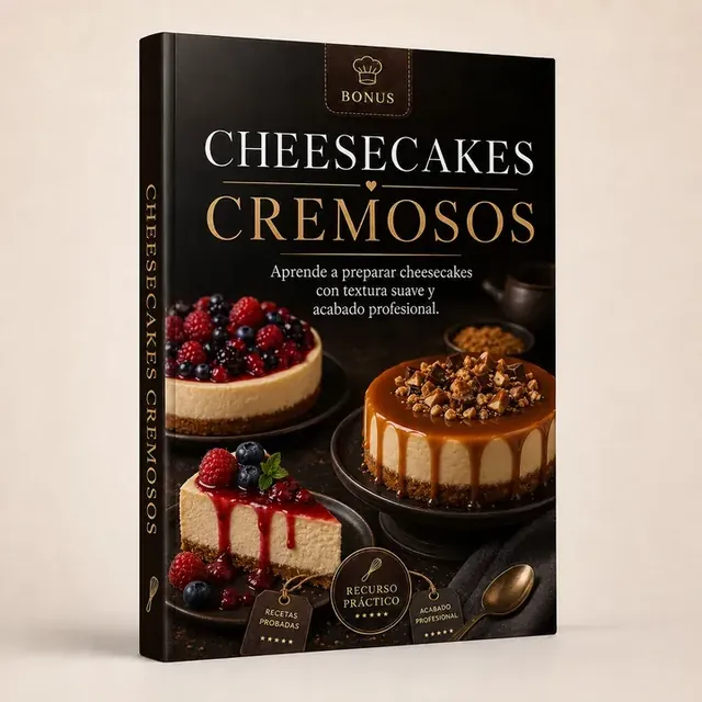 Mockup del bonus Cheesecakes Cremosos